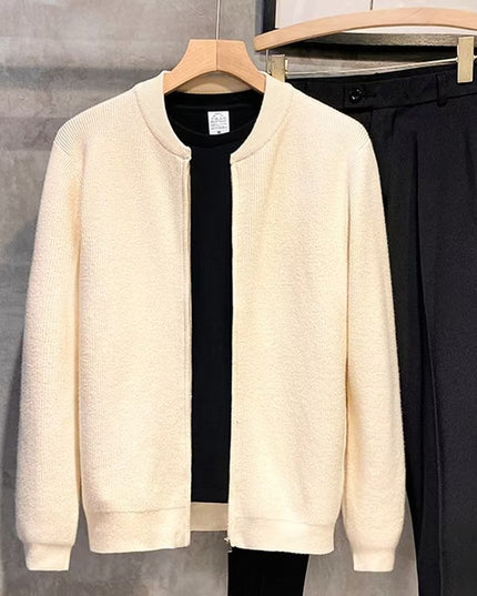 Double Zipper Cardigan Sweater Men's Knitwear Coat