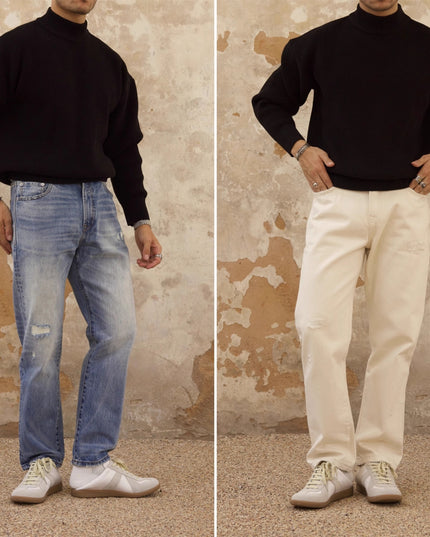 Thickened Half-high Collar Sweater Men's Cotton Thick