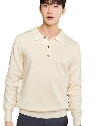 Men's Clothing Polo Collar Pullover Bottoming Shirt