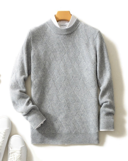 Thick Round Neck Men's Cashmere Sweater