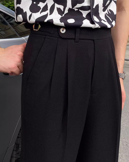 Summer Naples Mid-high Waist Straight Casual Suit Pants