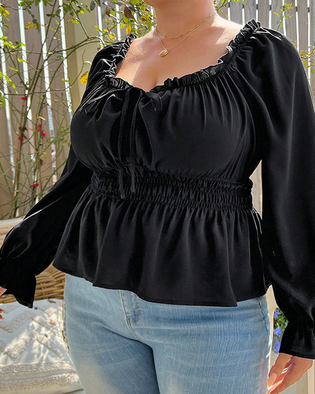 Plus Size Women's Clothes Top Waist Slimming Temperament Clavicle T-shirt