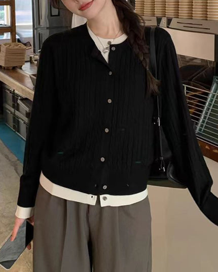 Korean Style Autumn And Winter Fake Two Pieces Sweaters Women's Fashion