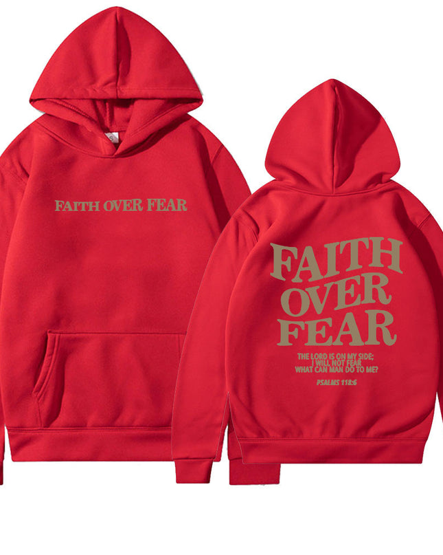 New Hoodie Faith Fear Men's And Women's Printed Sweatshirt