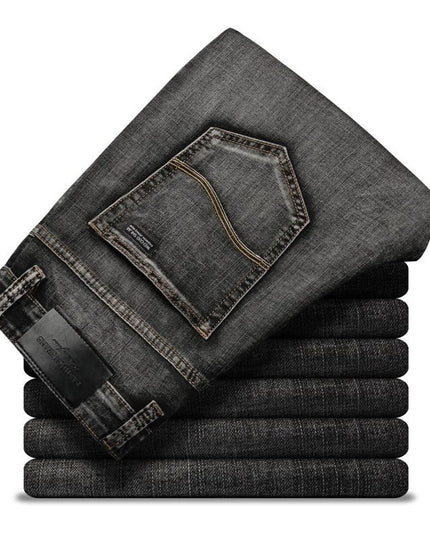 New Men's Jeans Slim Straight Black Pants For Men