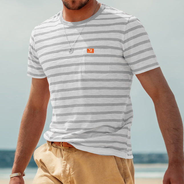 Striped Men's Short Sleeved T-shirt For Summer Casual Wear