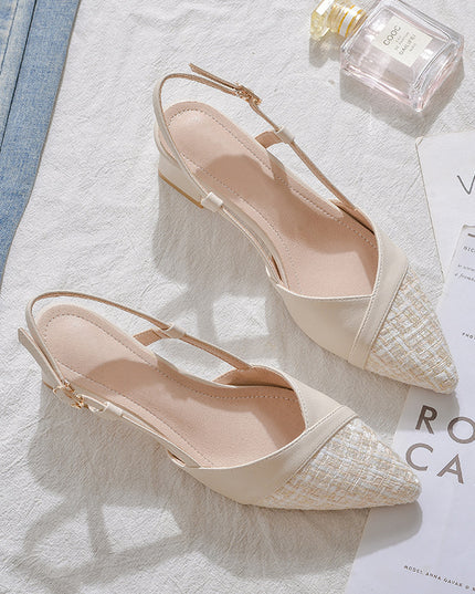 New Sandals Closed Toe Back Empty Chunky Heel High Heel Women