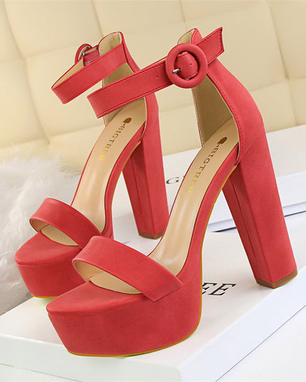 Super High-heeled Sandals Thick-heeled Stage Shoes Catwalk