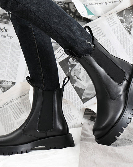 Winter Fleece-lined Dr Martens Boots Men's Korean Style