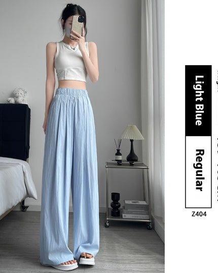 Loose Drape Casual Straight-leg Thin Ice Silk Wide-leg Pants