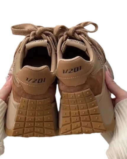Versatile Platform Thick Bottom Shoes Retro Women's Dad Shoes