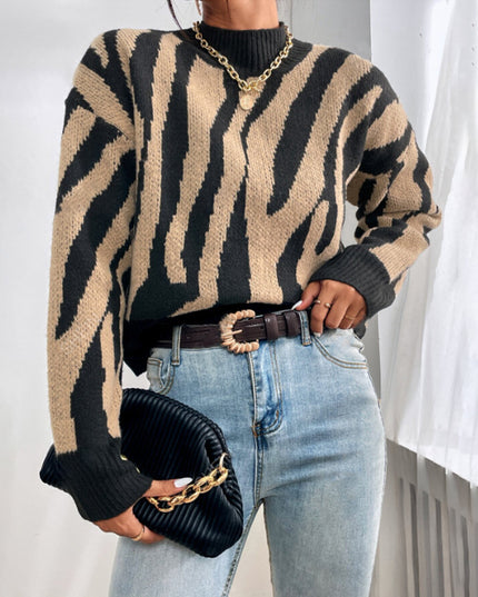 Jacquard Casual Sweater Loose Top For Women