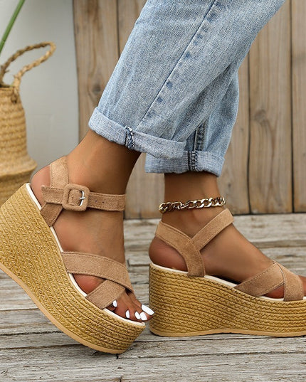 Women's Platform Suede Sandals Summer