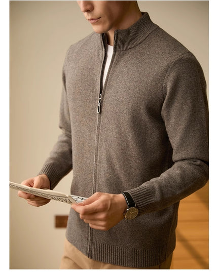 Men's Zipper Stand-up Collar Cardigan Coat