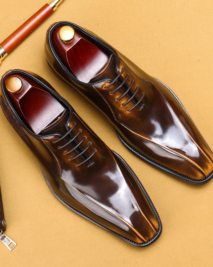 Men's Patent Leather Shiny Business Formal Oxford Shoes