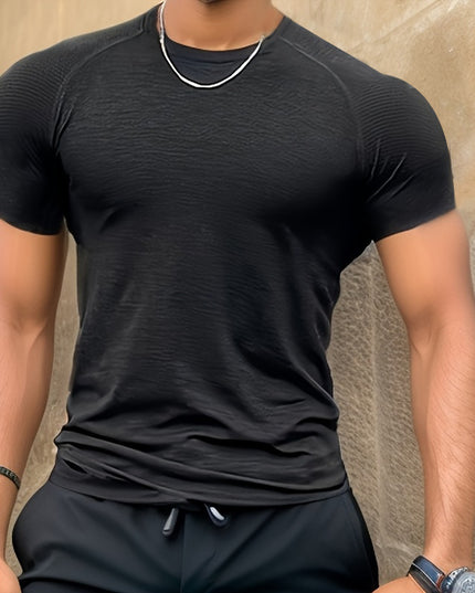 Men's Seamless Jacquard Round Neck Top