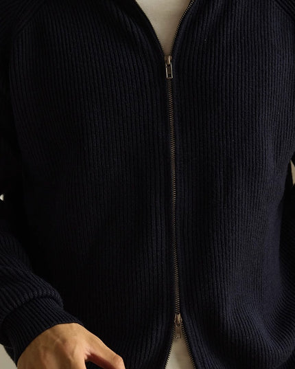 Anti-Pilling Combed Cotton Zipper Coat Knitted Cardigan Sweater