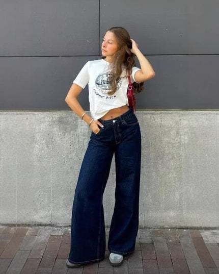 Early Autumn Mid Waist All-matching Straight Pants