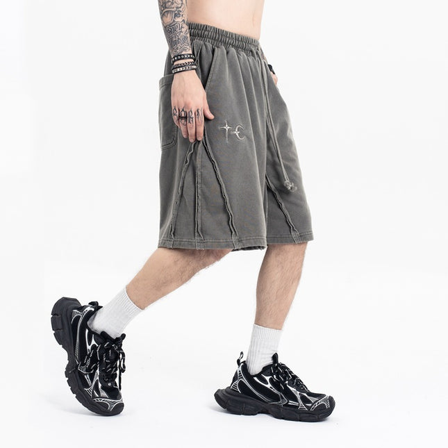 Retro Wash Sports Knee Length Shorts All-matching Loose