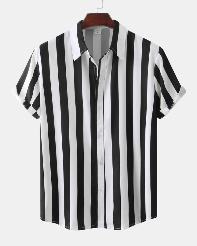 Men's 3D Printed Short Sleeve Turn Loose Shirt