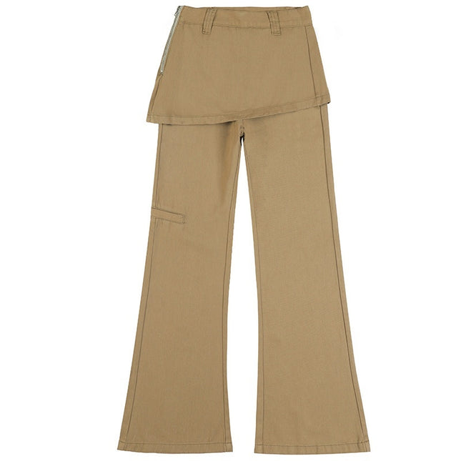 American Retro Fake Two-piece Design Slightly Spicy Casual Pants