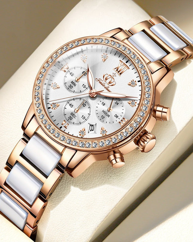 Simple Rhinestone Quartz Watch Waterproof Women's Watch