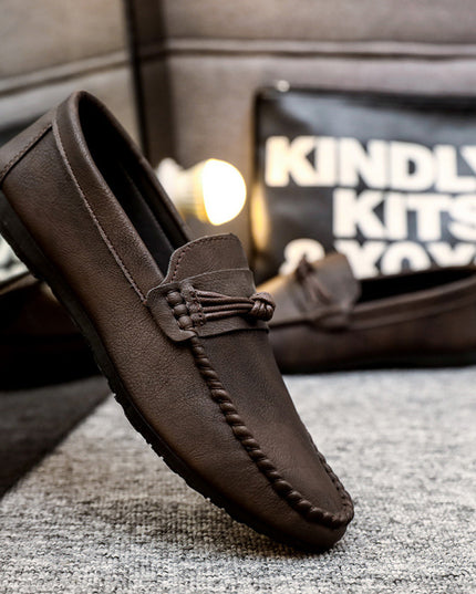 Korean Style Men's Casual Leather Shoes Soft Bottom