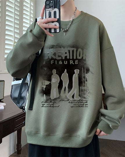 Autumn And Winter Brushed Hoody Pu Handsome Long Sleeve