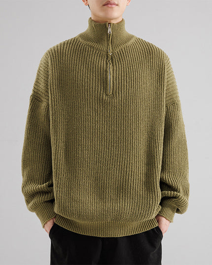 Men's Turtleneck Half Zipper Thickening Thermal Sweater