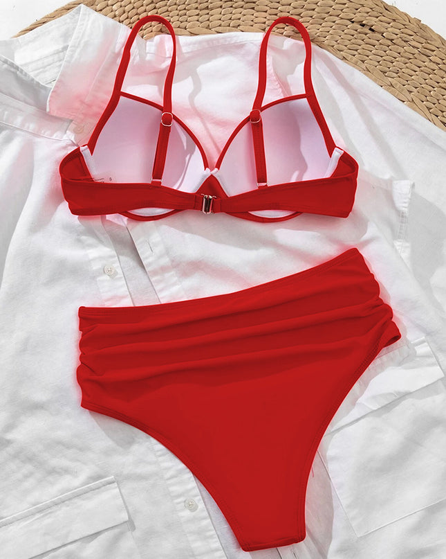 Solid Color Swimsuit One Piece Rigid Holder Cup