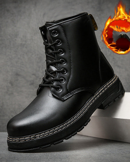 New Style Military Boots British Style Black Men's Leather Boots