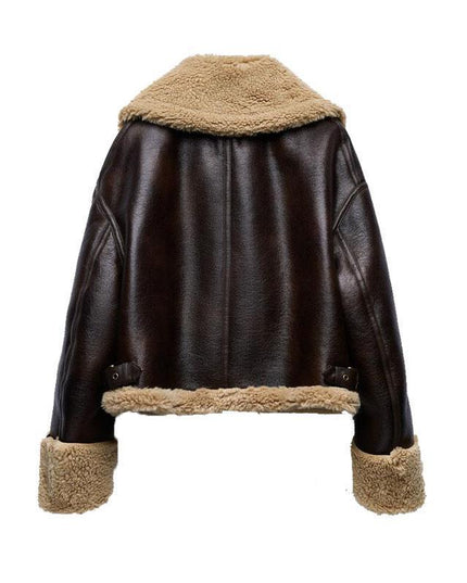 Faux Fur Effect Cropped Coat