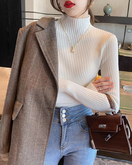 Half Turtleneck Knitted Sweater Women's Bottoming Shirt Women's Autumn And Winter