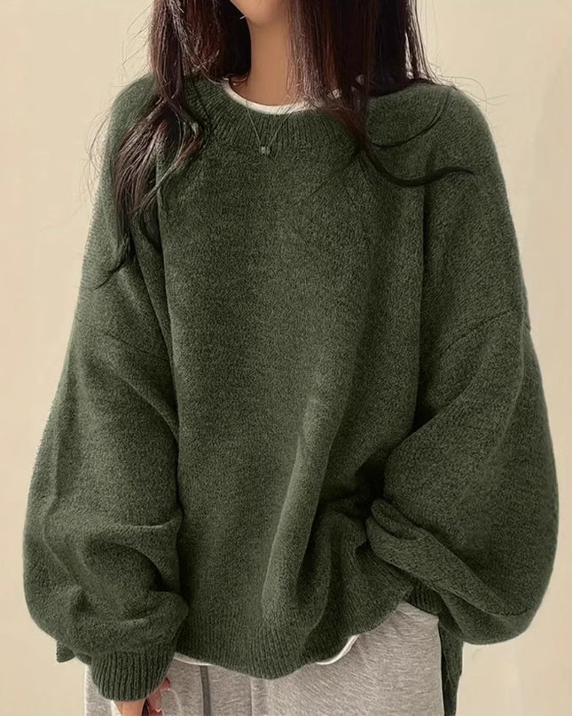 Idle Style Retro Crew Neck Pullover Sweater