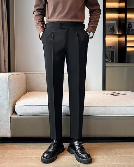 Loose Cropped Pants Draping Wide-leg Suit Pants Men's Fashion