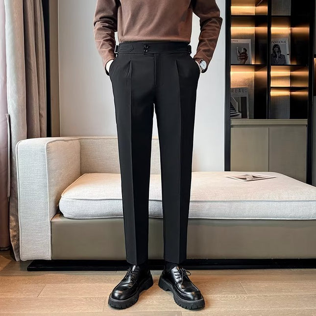 Loose Cropped Pants Draping Wide-leg Suit Pants Men's Fashion