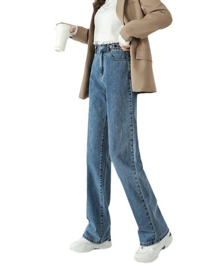 Jeans Women's Spring And Autumn High Waist Figure Flattering Mopping Pants