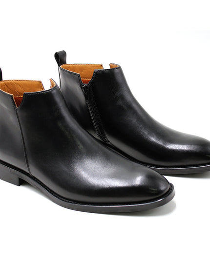 Men's British Style Casual Leather Side Zipper Martin Boots