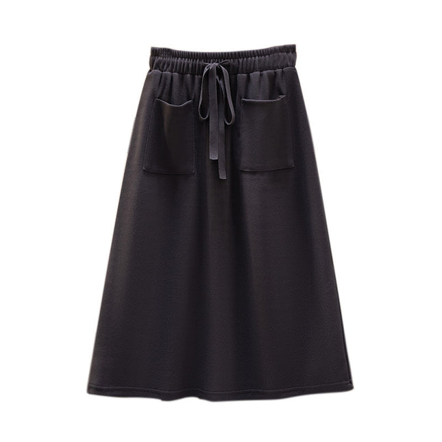 Elastic Waist Loose Slimming Autumn And Winter New Plus Size Women's Skirt