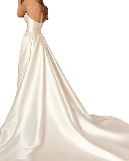 Satin Sheath Sexy Backless High Waist Slimming Trailing Two-way Detachable