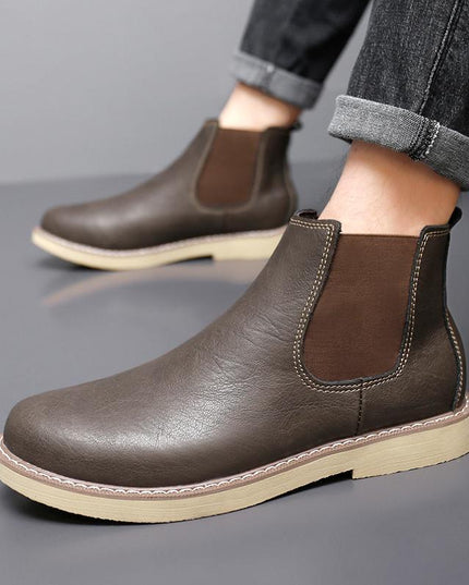 Boots Men's British Style High-top Shoes Martin Boots Retro Middle Top Boots