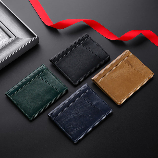 Multi-card Slot RFID Real Cowhide Bank Card Holder ID Holder