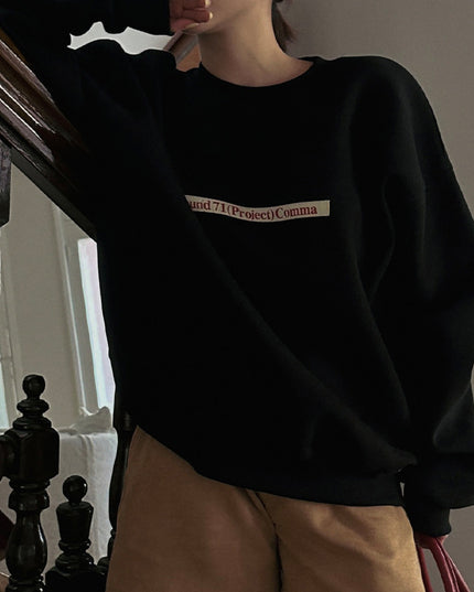 Korean Style Alphabet Embroidery Sweater Round Neck Versatile