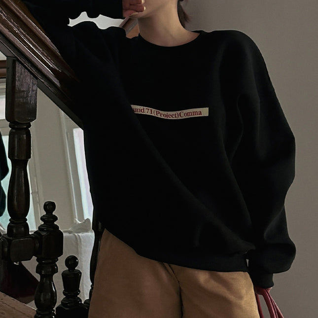 Korean Style Alphabet Embroidery Sweater Round Neck Versatile