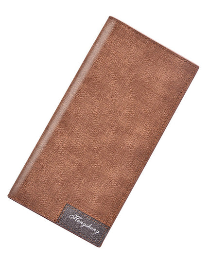 Men's Long Wallet Fashion Button Bag Thin Style