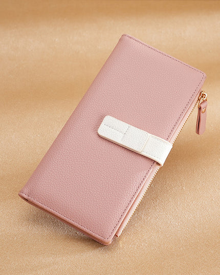 Long Multiple Card Slots Zipper Bag Buckle Korean Style High Sense Women's Wallet