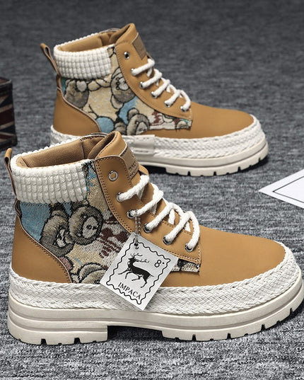 Men's Casual All-match Worker Boot High-top Shoes