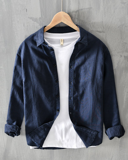 Men's Thin Cotton And Linen Casual Long-sleeved Shirt