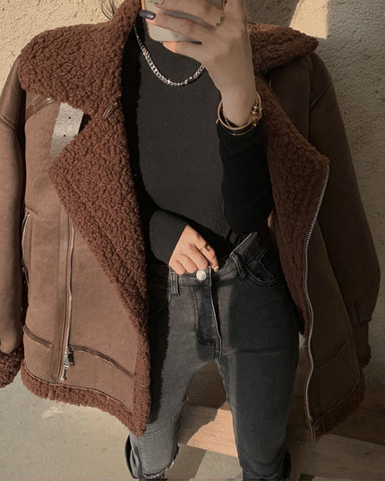 Women's Thickened Lamb Wool Short Coat
