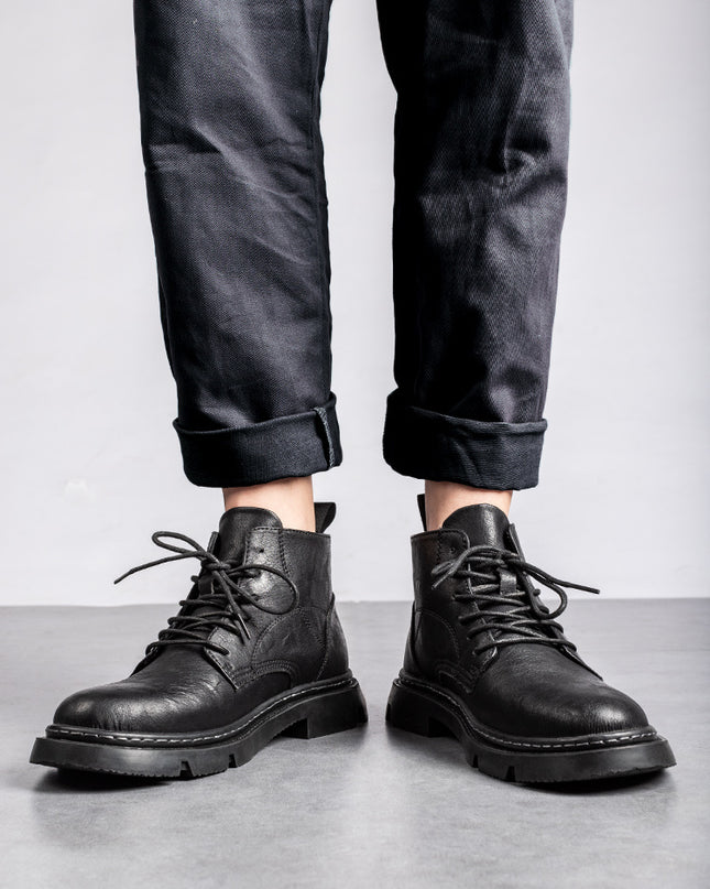 High-top Boots Black Overalls Boots Boys